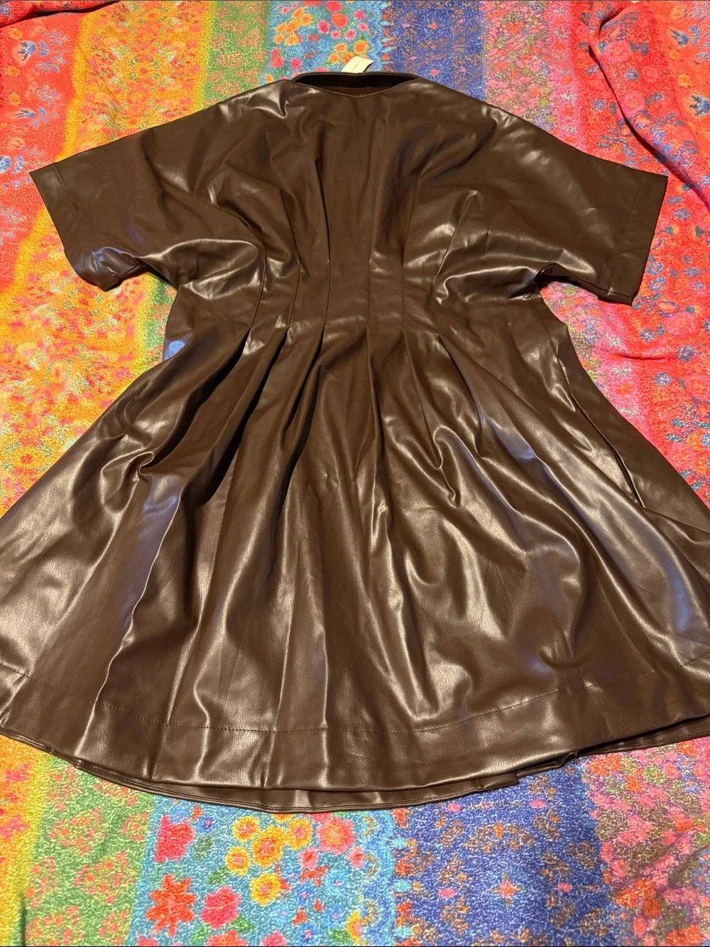 Tobie Faux Leather Mini Shirtdress by Exquise
